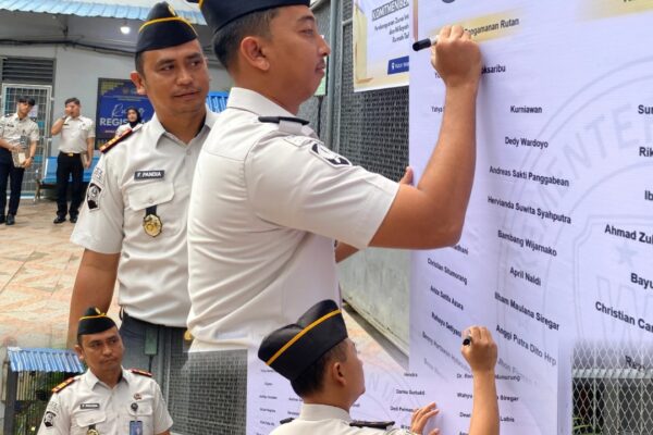 Satukan Tekad Menuju WBK dan WBBM, Rutan Tanjung Pura Teken Pakta Integritas