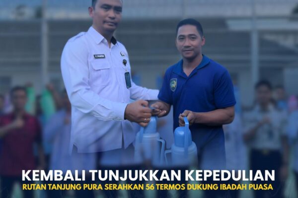 Kembali Tunjukkan Kepedulian, Rutan Tanjung Pura Serahkan 56 Termos untuk Dukung Ibadah Puasa Warga Binaan