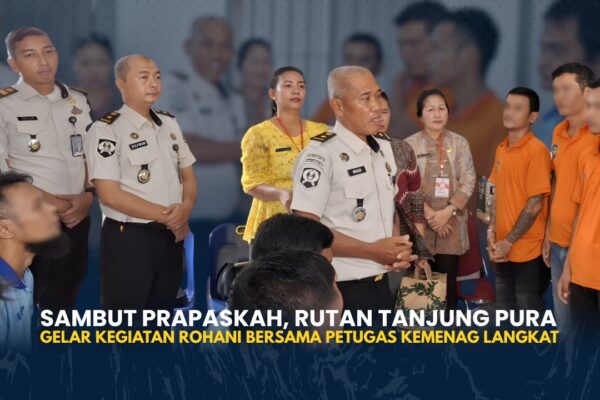 Sambut Prapaskah, Rutan Tanjung Pura Gelar Kegiatan Rohani Bersama Kemenag Langkat