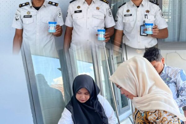 Sambut HBP ke-62, Rutan Tanjung Pura dan BNNK Langkat Gelar Tes Urine Massal