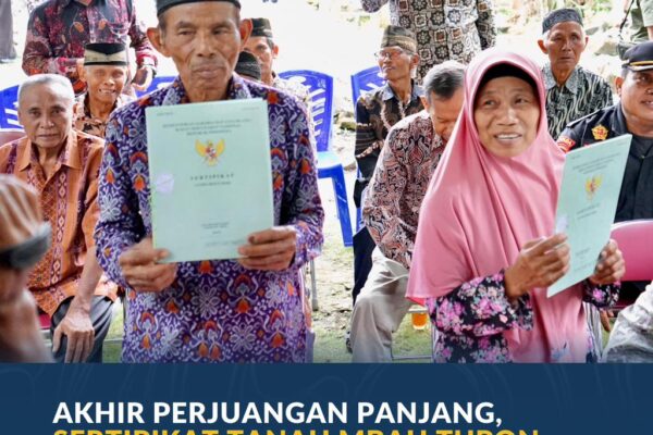 Akhir Perjuangan Panjang, Sertipikat Tanah Mbah Tupon Kembali ke Tangan yang Berhak