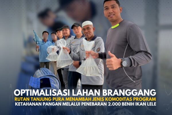 Optimalisasi Lahan Branggang, Rutan Tanjung Pura Tebar 2.000 Benih Ikan Lele