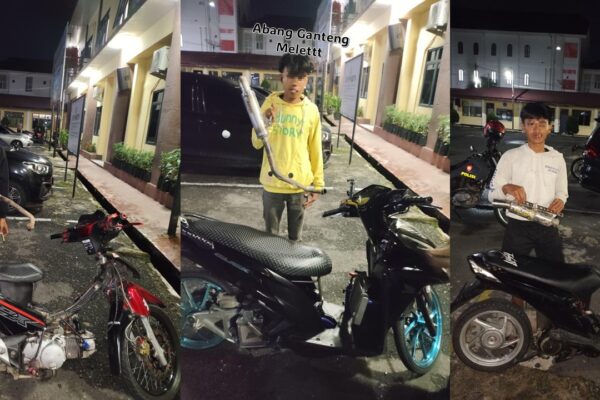 Timsus Dayok Mirah Patroli Malam Minggu, 7 Knalpot Brong Diamankan dari Jalanan Pematangsiantar