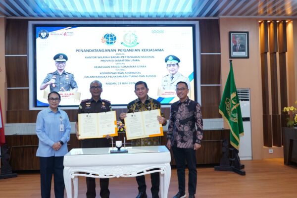 Kanwil BPN Provinsi Sumatera Utara dan Kejati Sumut Perkuat Sinergi Melalui Penandatanganan Perjanjian Kerja Sama
