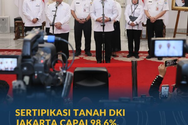 Sertipikasi Tanah DKI Jakarta Capai 98,6%, Wamen Ossy: Jadi Contoh Baik bagi Daerah Lain