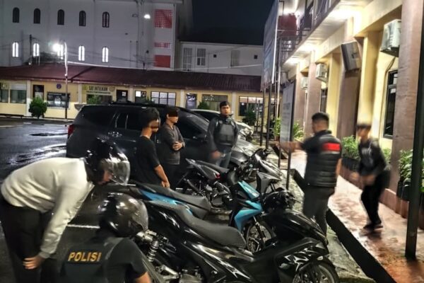 Timsus Dayok Mirah Patroli Malam, Tiga Knalpot Brong Diamankan dari Jalanan Pematangsiantar