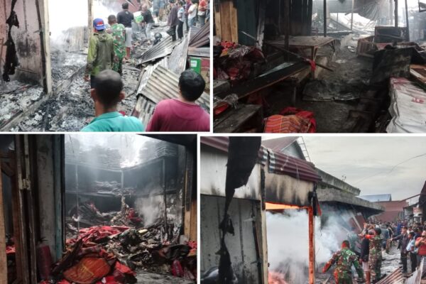 Api di Pasar Dwikora! Warga Curiga Orang Bertopeng Siram Bensin, 3 Mobil Damkar Kewalahan Padamkan Kebakar