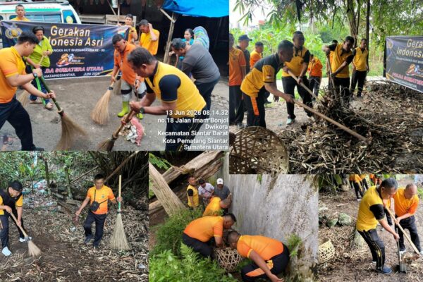 Bersihkan Bantaran Sungai Bah Bolon dan Pasar Horas, Polres Pematangsiantar Tunjukkan Kepedulian Lingkungan