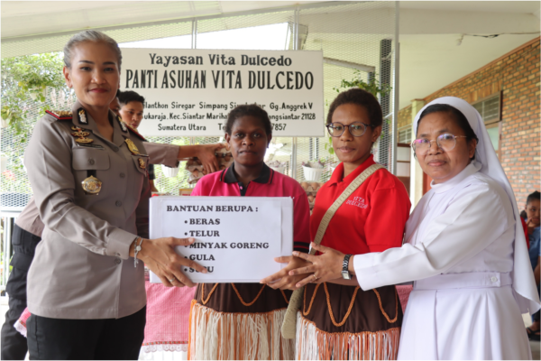 Polres Pematangsiantar Peduli Anak Yatim, Baksos di Panti Asuhan Vita Dulcedo Jalan Melanthon Siregar