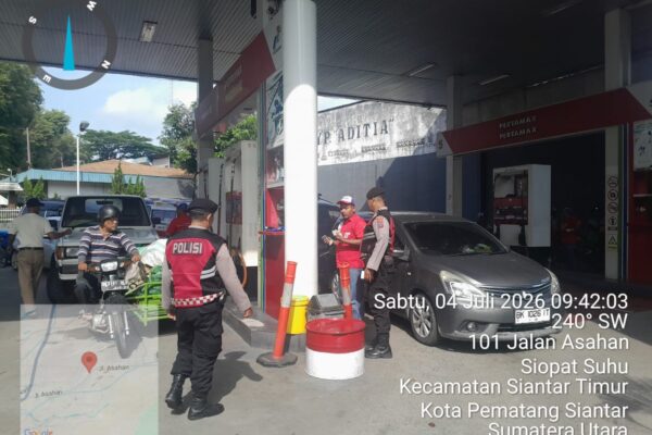 Sat Samapta Polres Pematangsiantar Turun ke SPBU, Monitoring BBM dan Antisipasi Gangguan Kamtibmas