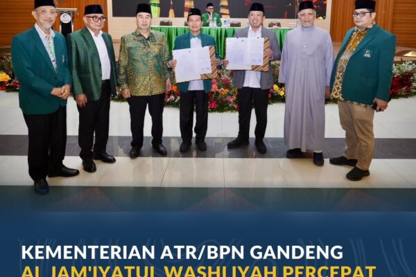 Kementerian ATR/BPN Gandeng Al Jam’iyatul Washliyah Percepat Sertipikasi Tanah Wakaf dan Aset Organisasi Keagamaan