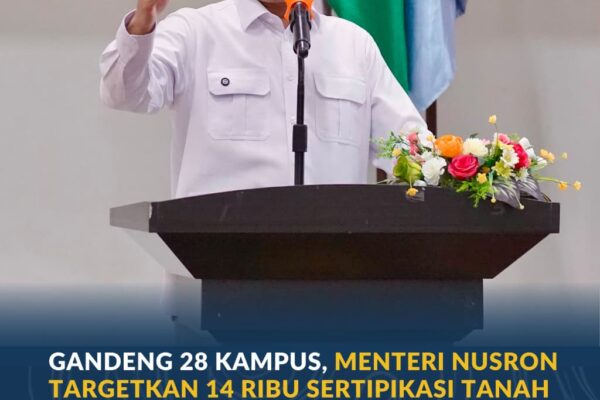 Gandeng 28 Kampus, Menteri Nusron Targetkan 14 Ribu Sertipikasi Tanah Wakaf di Sulsel Rampung dalam Satu Tahun