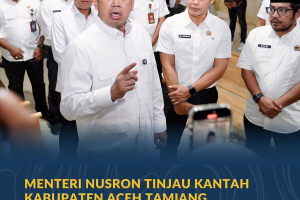 Menteri Nusron Tinjau Kantah Kabupaten Aceh Tamiang Pascabencana Hidrometeorologi Sumatera 2025