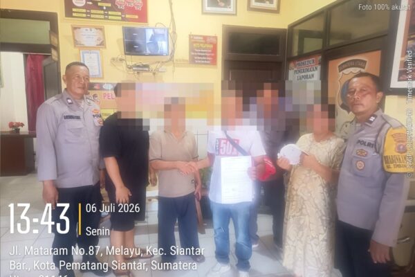 Saklar Listrik Picu Keributan, Polsek Siantar Barat Mediasi BI (70) dan H br. P (43) hingga Damai