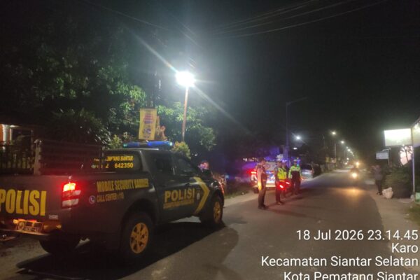 Polres Pematangsiantar Gelar KRYD, Rute Vihara-Pane-Narumonda Jadi Titik Patroli Malam