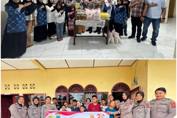 Polwan Polres Pematangsiantar Peduli Anak Yatim, Anjangsana dan Bakti Sosial Sambut HUT Polwan Ke 78