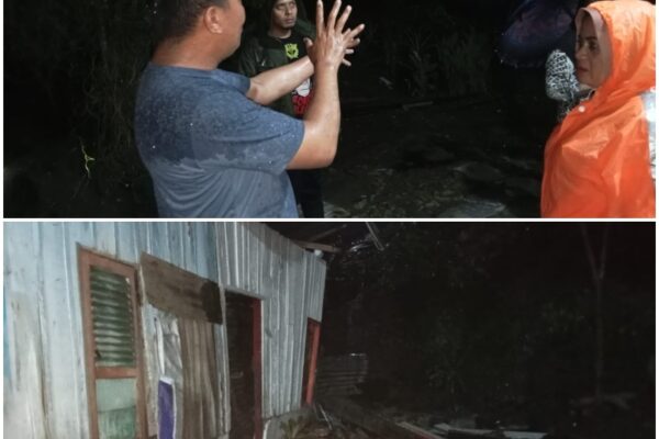 Hujan Deras dan Angin Kencang, Polsek Siantar Martoba Bantu Warga Korban Bencana di Pondok Sayur