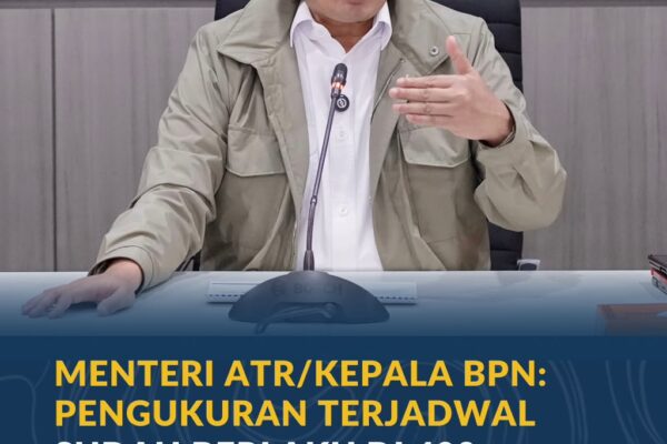 Menteri ATR/Kepala BPN: Pengukuran Terjadwal Sudah Berlaku di 400 Kantor Pertanahan