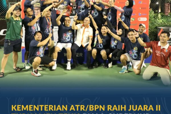 Kementerian ATR/BPN Raih Juara II Beregu Turnamen Tenis Piala Gubernur DKI Jakarta 2026