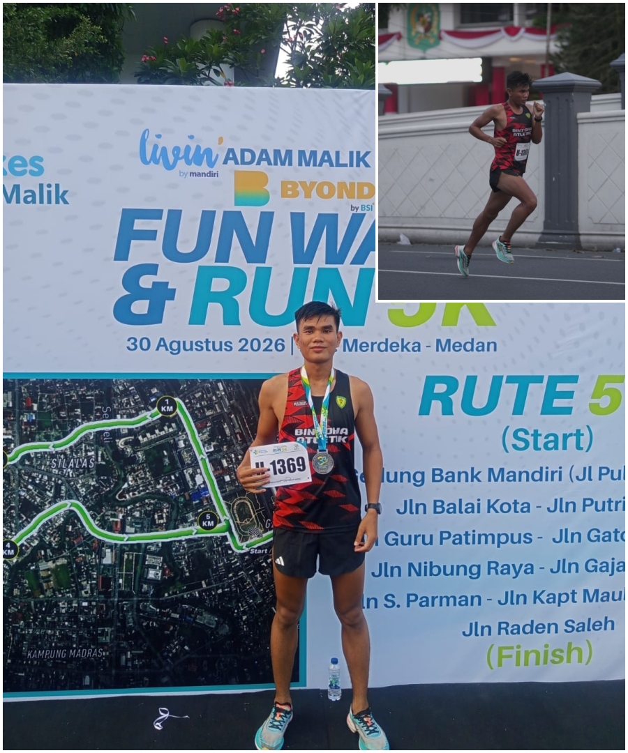 Semangat Pantang Menyerah, Personel Brimob Sumut Raih Prestasi di Adam Malik Run 5K 2026