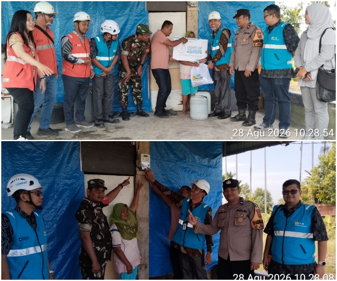 PLN Kota Pematangsiantar Serahkan Listrik Gratis, Bhabinkamtibmas dan Lurah Bah Sorma Dampingi