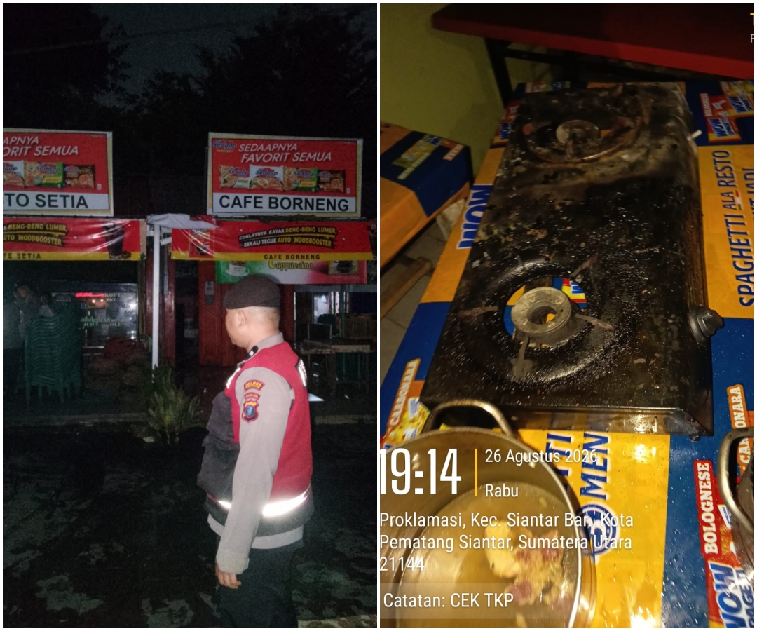 Polres Pematangsiantar dan Damkar Gerak Cepat, Kebakaran Warung Kuliner di Taman Bunga Berhasil Dipadamkan