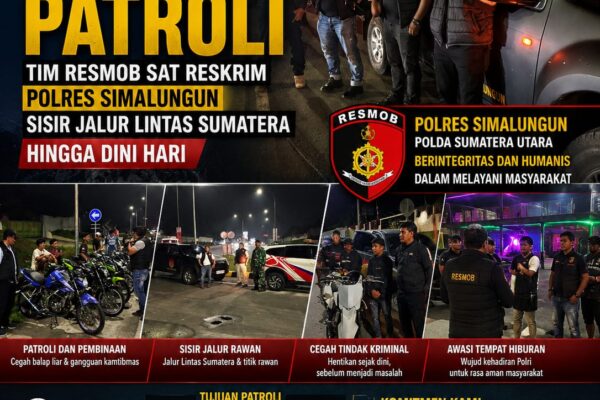 Dari Jalinsum hingga Tempat Hiburan, Tim Resmob Polres Simalungun Patroli Malam Cegah Geng Motor dan Balap Liar