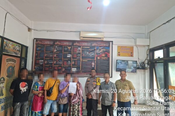 Polsek Siantar Utara Tangani Kesalahpahaman Warga, Kapolsek: Kedua Pihak Saling Memaafkan dan Buat Surat Perdamaian