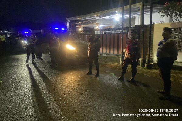 Polres Pematangsiantar Gelar Patroli Blue Light, Rute Jalan Toba I dan Jalan Pisang Diamankan