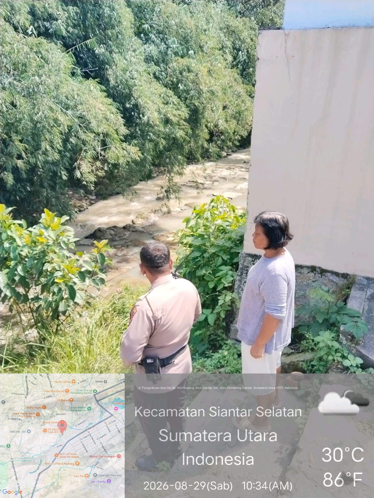 Jembatan Rusak di Siantar Selatan, Polsek Monitoring Tiga Titik untuk Cegah Kecelakaan
