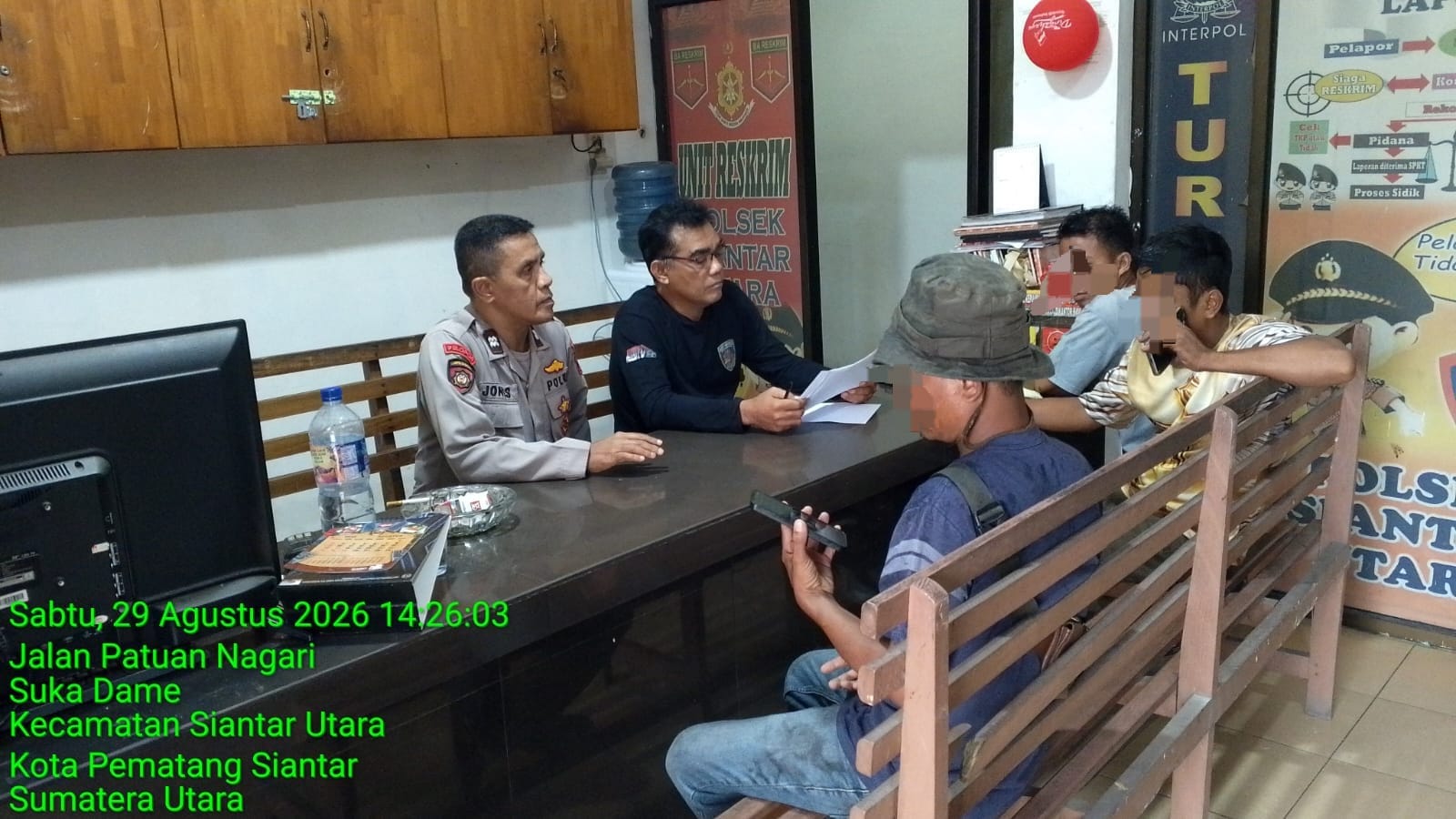 Polsek Siantar Utara Respon Cepat, Keributan Sepeda Motor di Sukadame Dibawa ke Kantor Polisi