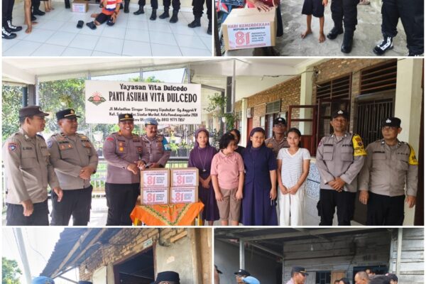 Polsek Siantar Marihat Peduli Warga, Bansos untuk Panti Asuhan, Lansia, dan Anak Yatim Piatu Sambut HUT RI ke 81