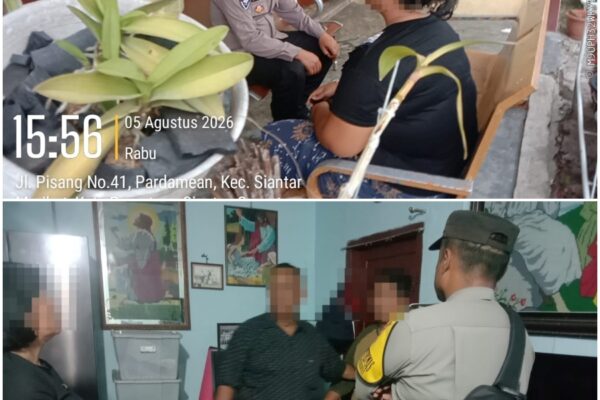 Polsek Siantar Marihat Cek TKP, Masalah Abang dan Adik Diselesaikan Secara Kekeluargaan