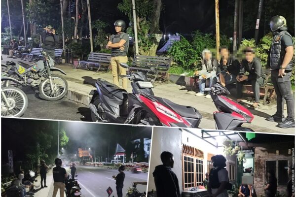 Polres Pematangsiantar Kawal Malam, Patroli Rutin di Lapangan Merdeka Himbau Keselamatan Berkendara