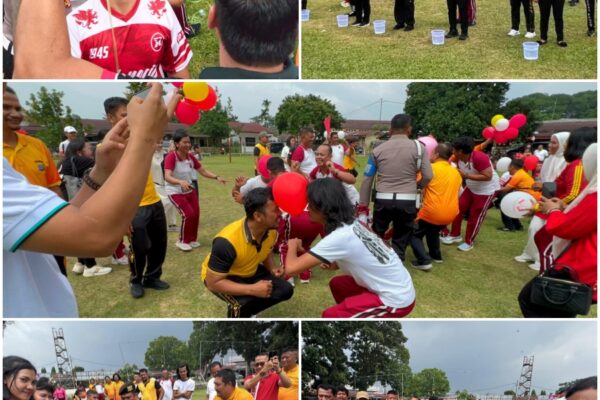 Polres Pematangsiantar Gelar Lomba Unik Sambut HUT RI ke-81, Joget Balon, Makan Biskuit, hingga Tarik Tambang