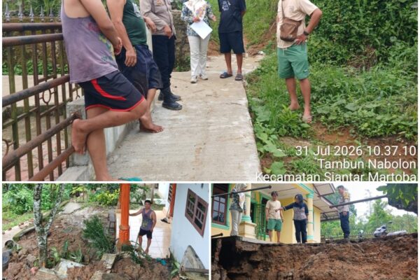 Hujan Deras Sebabkan Tembok Rubuh, Bhabinkamtibmas dan Lurah Sambangi Korban Albbert Jonatan Aritonang (44)