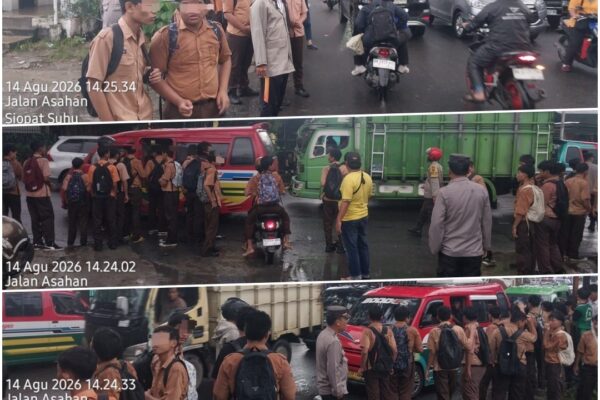 Polsek Siantar Timur Antisipasi Tawuran, Personil Ditempatkan di Titik Rawan Perlintasan Siswa