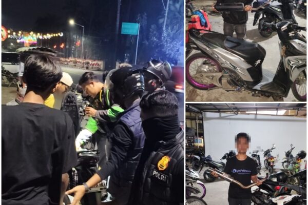 Timsus Dayok Mirah Patroli Malam Minggu, 2 Knalpot Brong Diamankan dari Jalanan Pematangsiantar