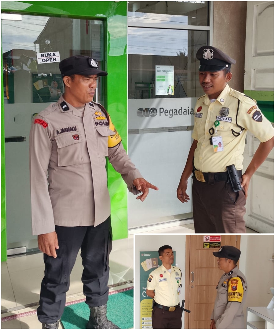 AIPDA Adilman Manalu Sambangi Kantor Pegadaian, Beri Himbauan Keamanan ke Security dan Nasabah