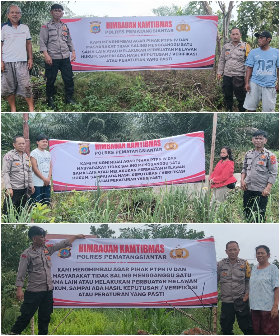 Spanduk Kamtibmas Terpasang di Ringroad Gurilla, Polsek Siantar Martoba Imbau Warga Waspada