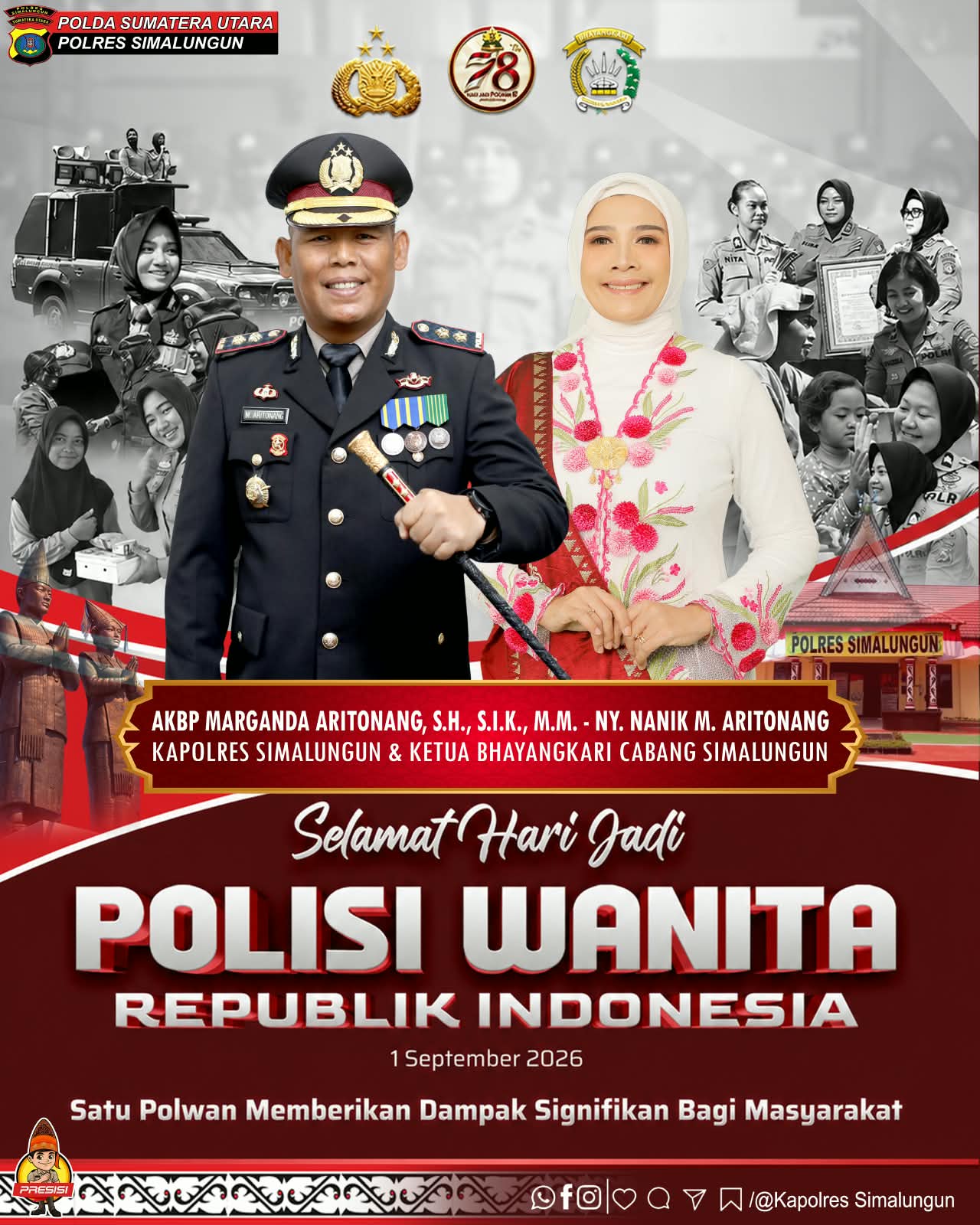HUT ke-78 Polwan, Polres Simalungun: Polwan Jadi Garda Terdepan Pelayanan Humanis