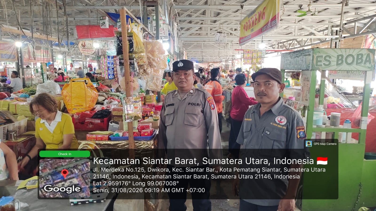 Polsek Siantar Barat Sambangi Pasar Horas, Imbau Pedagang dan Pengunjung Jaga Barang Bawaan