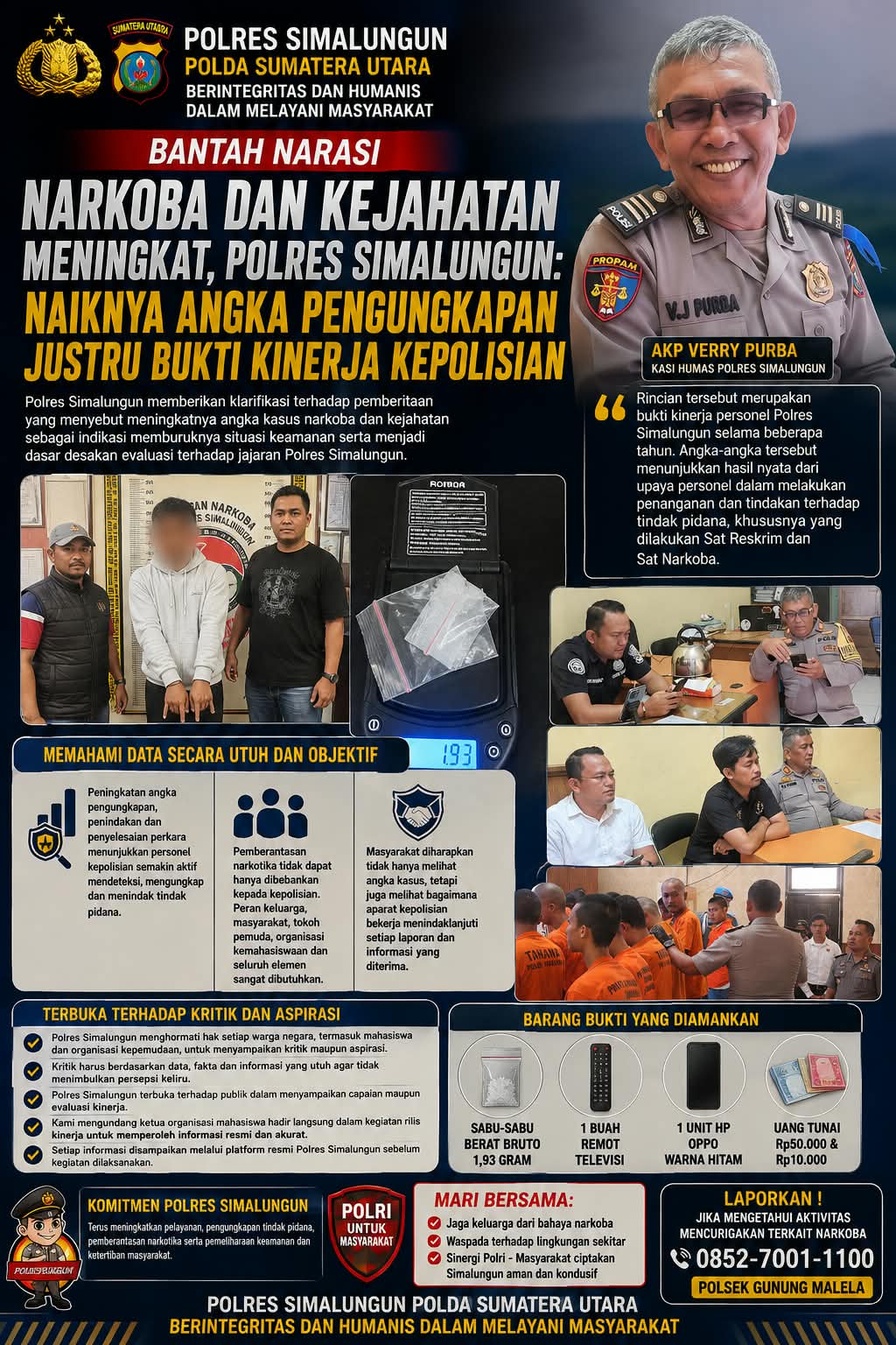Polres Simalungun Klarifikasi Data Kriminalitas: Jangan Salah Tafsir, Angka Meningkat karena Kami Giat Kerja