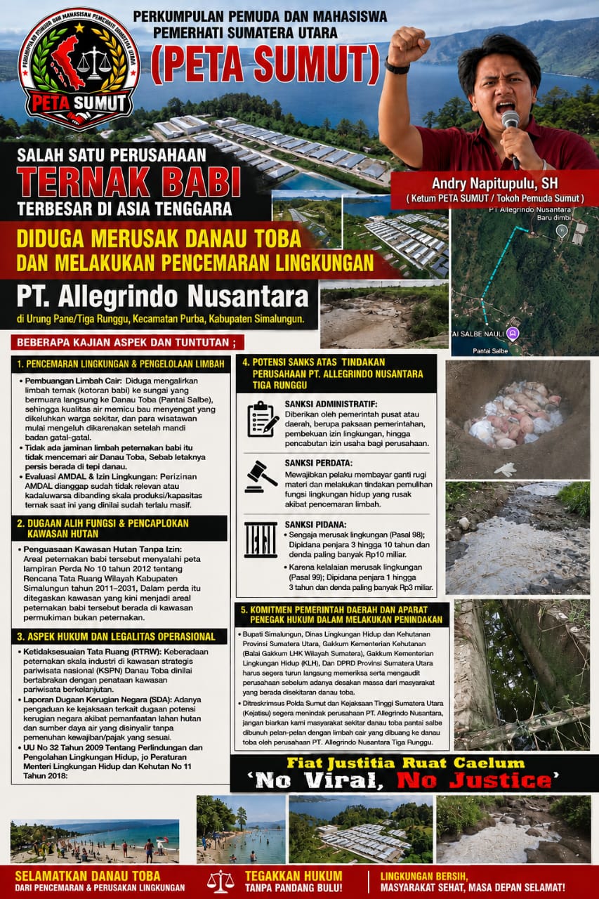 PETA SUMUT: PT Allegrindo Nusantara Diduga Cemplungkan Limbah ke Sungai Bermuara Pantai Salbe