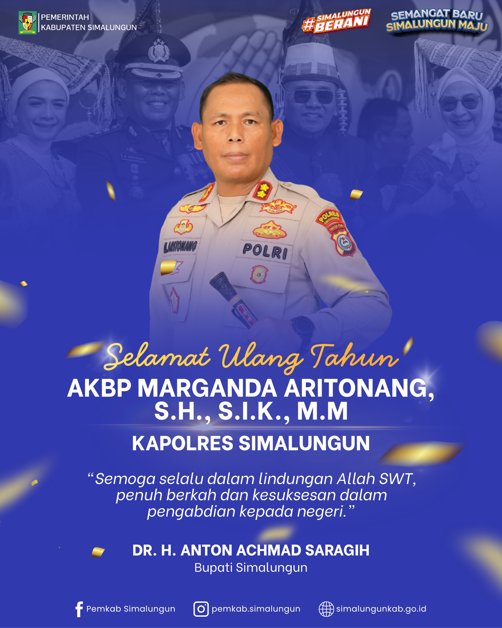 Bupati Simalungun Doakan Kapolres di Ulang Tahun ke-47: Semoga Berkah dan Sukses Mengabdi