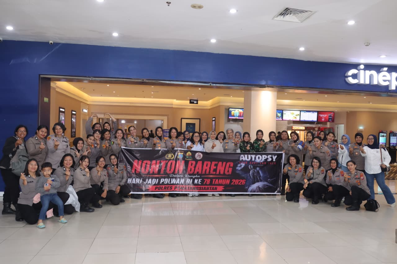 Polres Pematangsiartan Gelar Nobar di Cinepolis, Kapolres dan Wakil Wali Kota Hadir