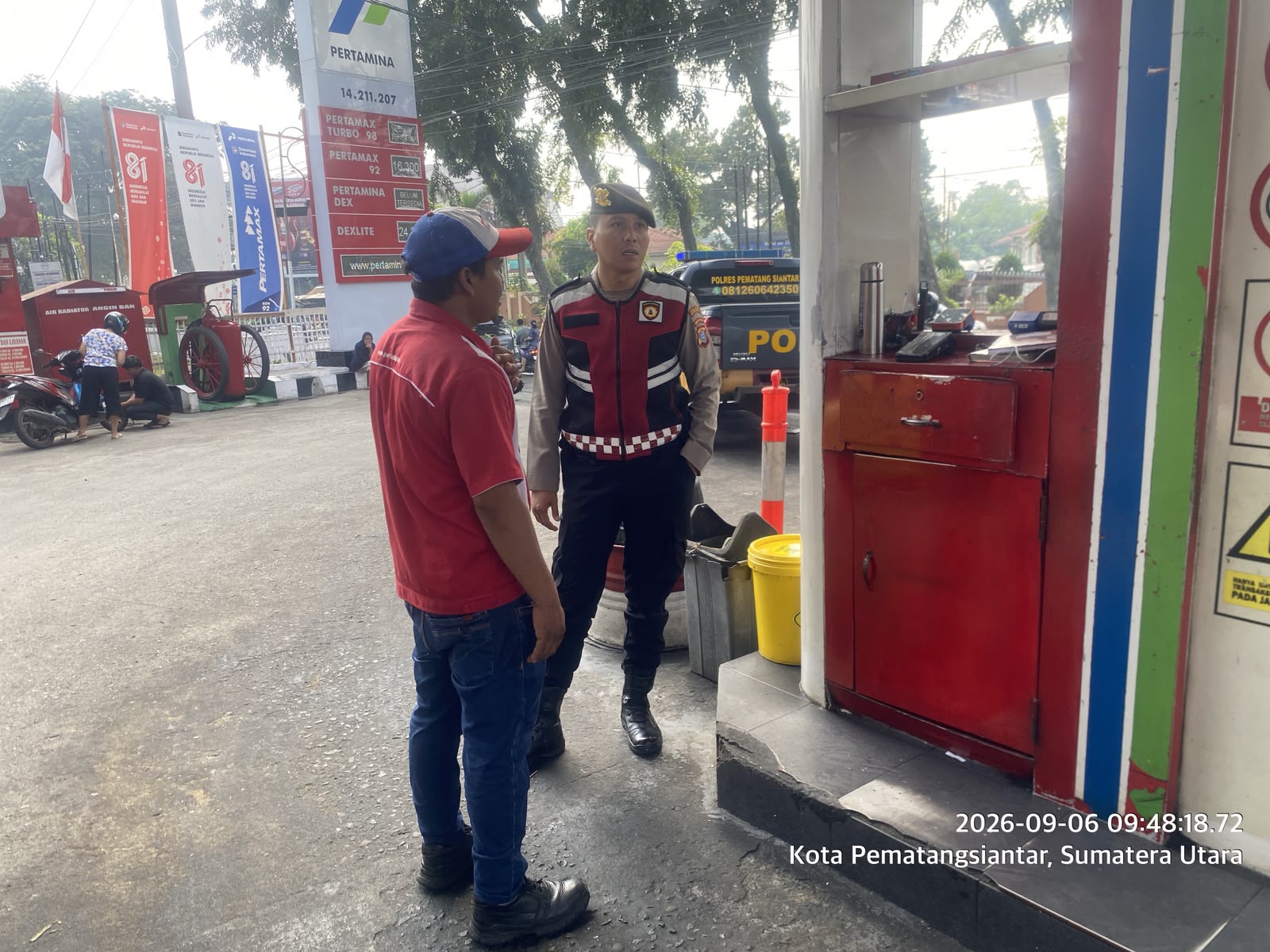 Sat Samapta Polres Pematangsiantar Patroli SPBU, Cek Stok BBM dan Cegah Keributan