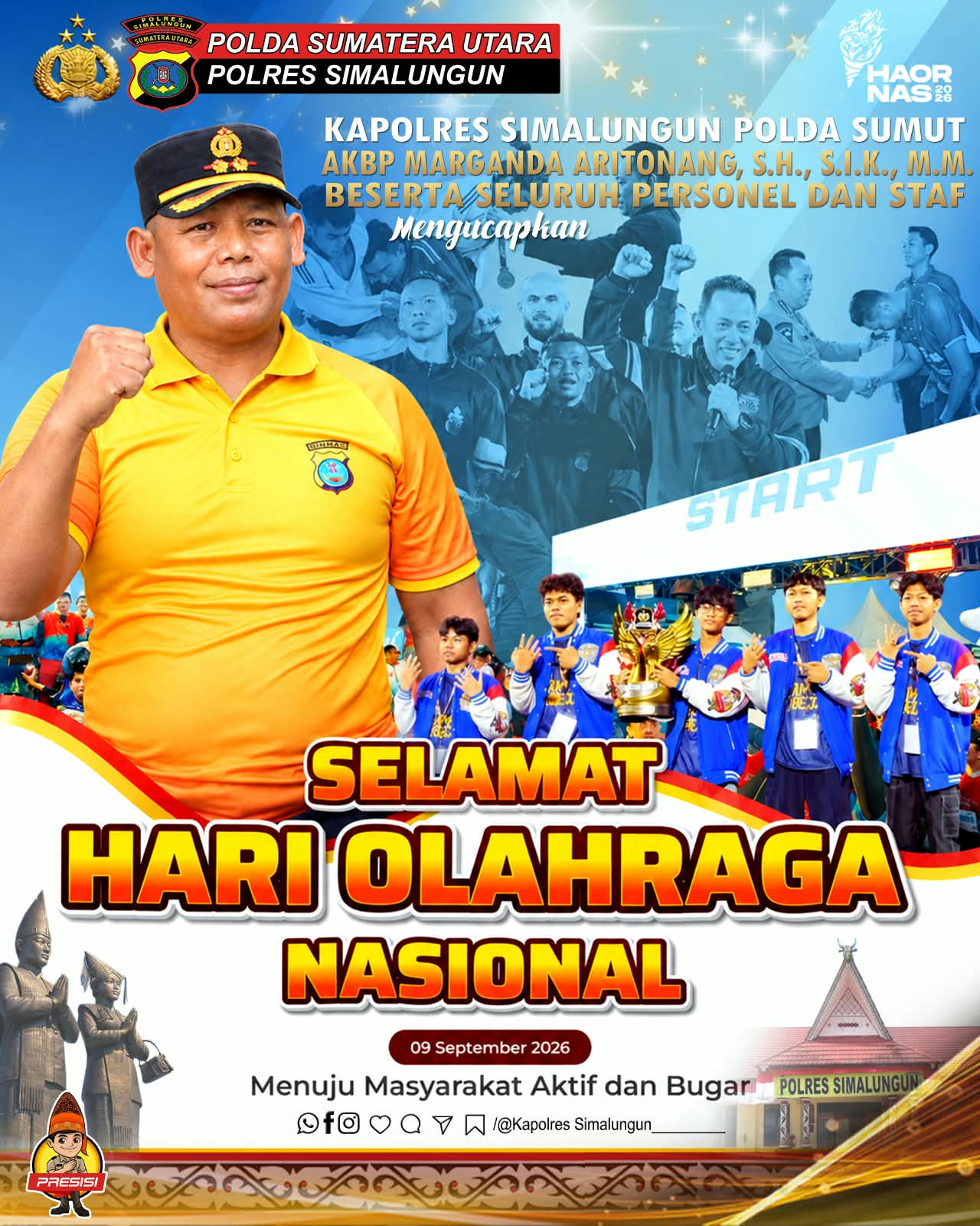 Haornas 2026, Kapolres Simalungun: Olahraga Bentuk Mental Kuat, Disiplin, dan Jiwa Sportivitas