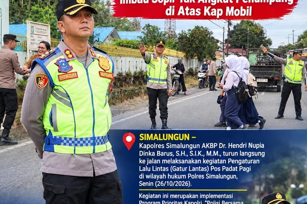 Tinjau Titik Rawan Kemacetan Pagi, AKBP Hendri Barus Pimpin Gatur Lantas Sambil Ingatkan Keselamatan Berkendara