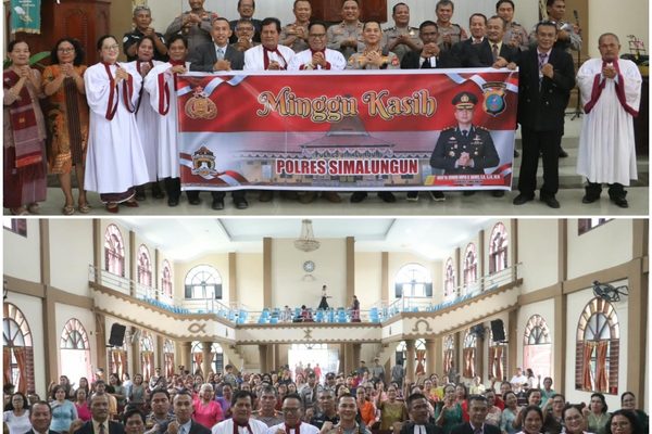 Kapolres Simalungun Hadiri Ibadah di HKBP Serbelawan, Ajak 350 Jemaat Perangi Narkoba dan Judi Online